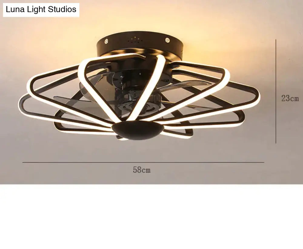 110V Lamp Creative Restaurant Fan Living Room Bedroom Integrated Ceiling Black / Stepless Dimming