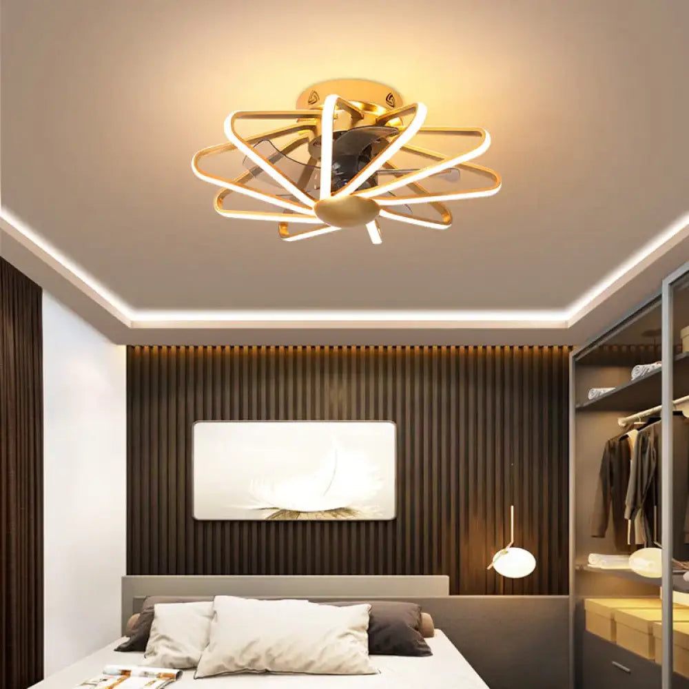 110V Lamp Creative Restaurant Fan Lamp Living Room Bedroom Integrated Ceiling Lamp Ceiling