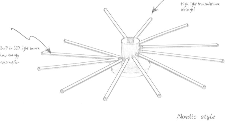 Contemporary Simple Creative Living Room Led Revolving Fireworks Ceiling