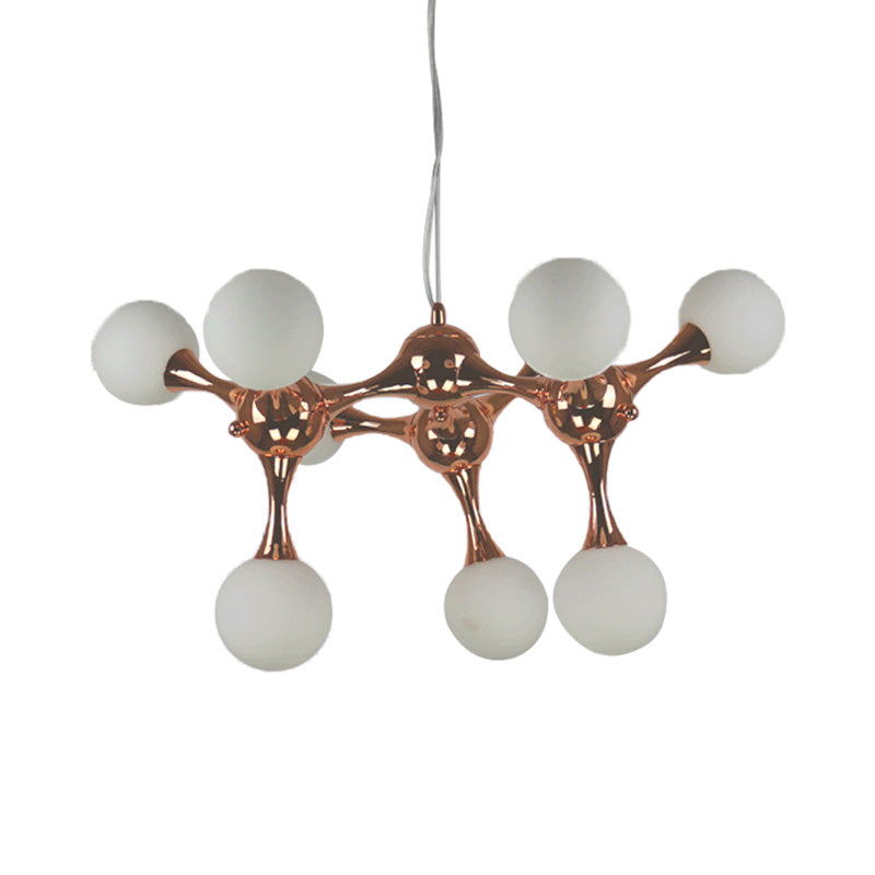 Contemporary Starburst Chandelier With Rose Gold Finish - 9/15 Lights Pendant