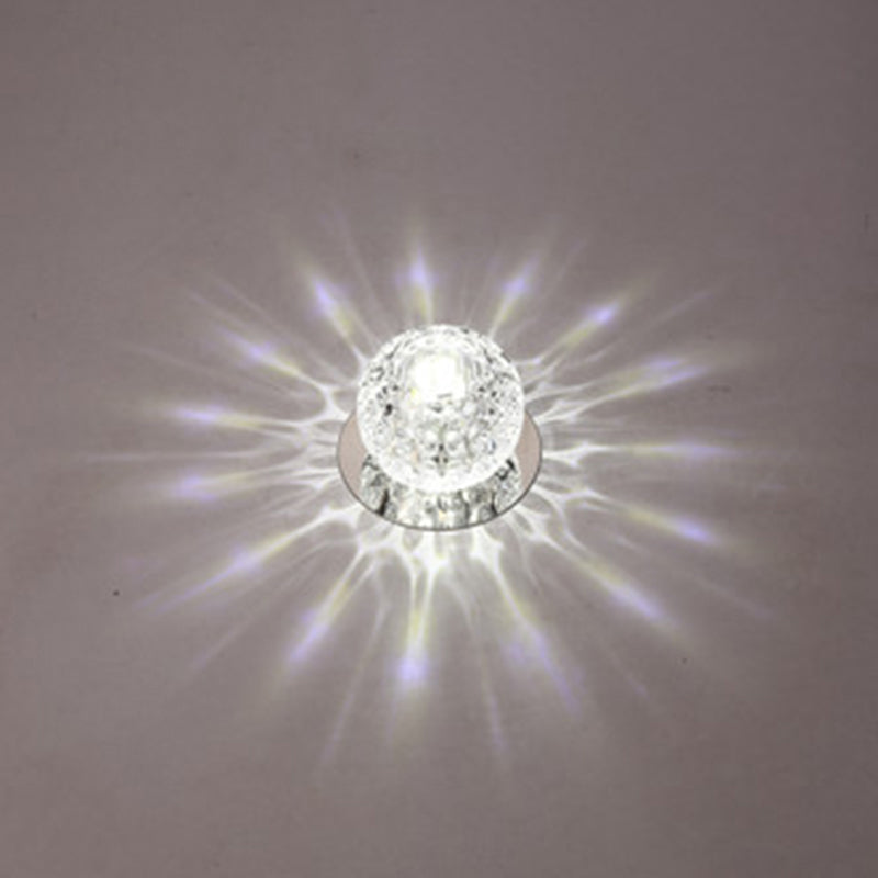 Led Mini Spotlight Ceiling Light With Elegant Crystal Shade - Perfect For Living Room Décor Clear /