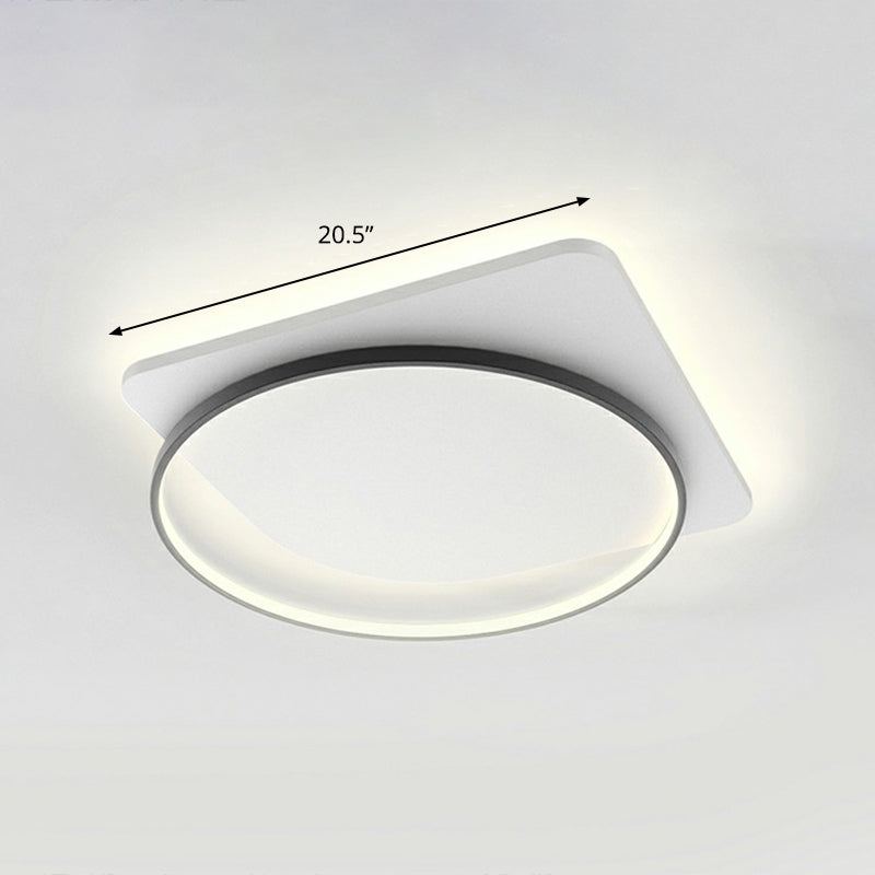 Sleek Acrylic Loop Ceiling Lamp: Simplicity Meets Led Flush-Mount Light Fixture For Aisles Black /