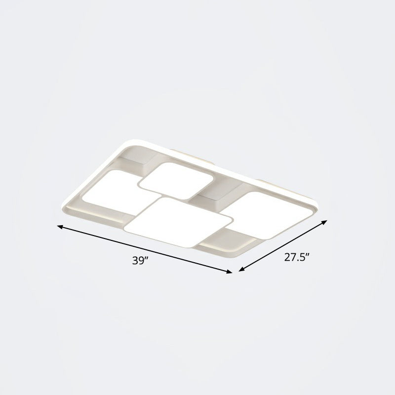 Nordic Acrylic Led Flush-Mount Ceiling Light For Bedrooms - Overlapping Style White / 39 Warm