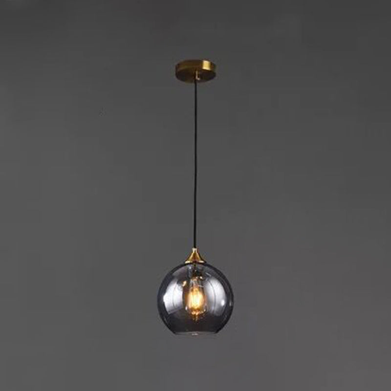Modern Blown Glass Sphere Pendant Lights For Bedroom