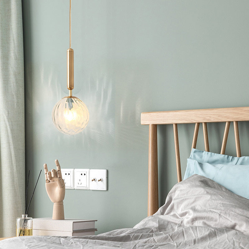 Clear Prism Glass Pendant Lamp - Modern Hanging Light Kit (1 Head) In Black/Brass