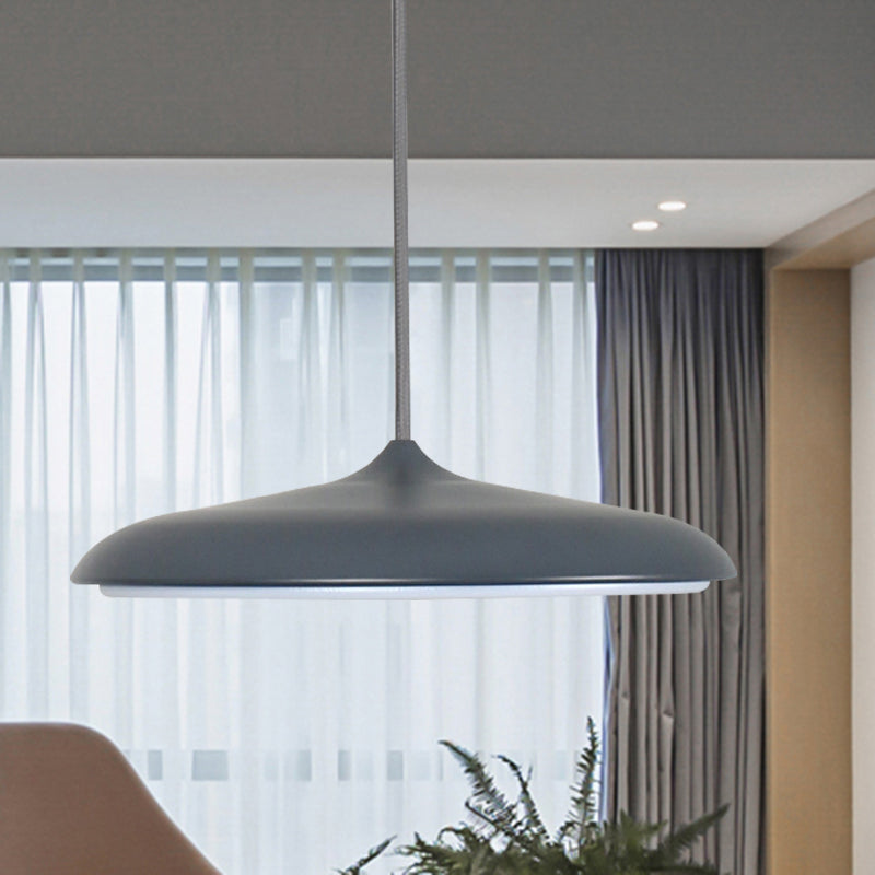 Modern Metal Pendant Light With White/Pink/Yellow Shade - 10/16 Diameter Warm/White Lighting