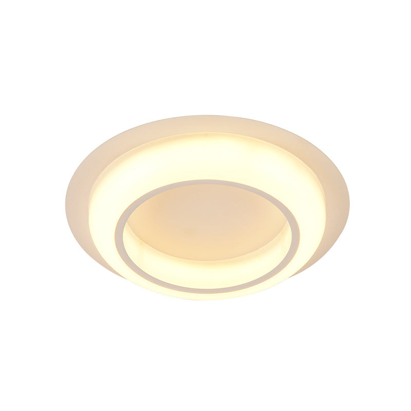 Nordic Led Circle Ceiling Light In Acrylic - Sleek Flush Mount For Bedroom