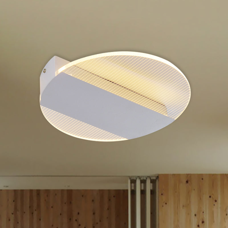 Minimal Geometric Flushmount Led Ceiling Light In Black/White/Gold - White/Warm Lighting White /