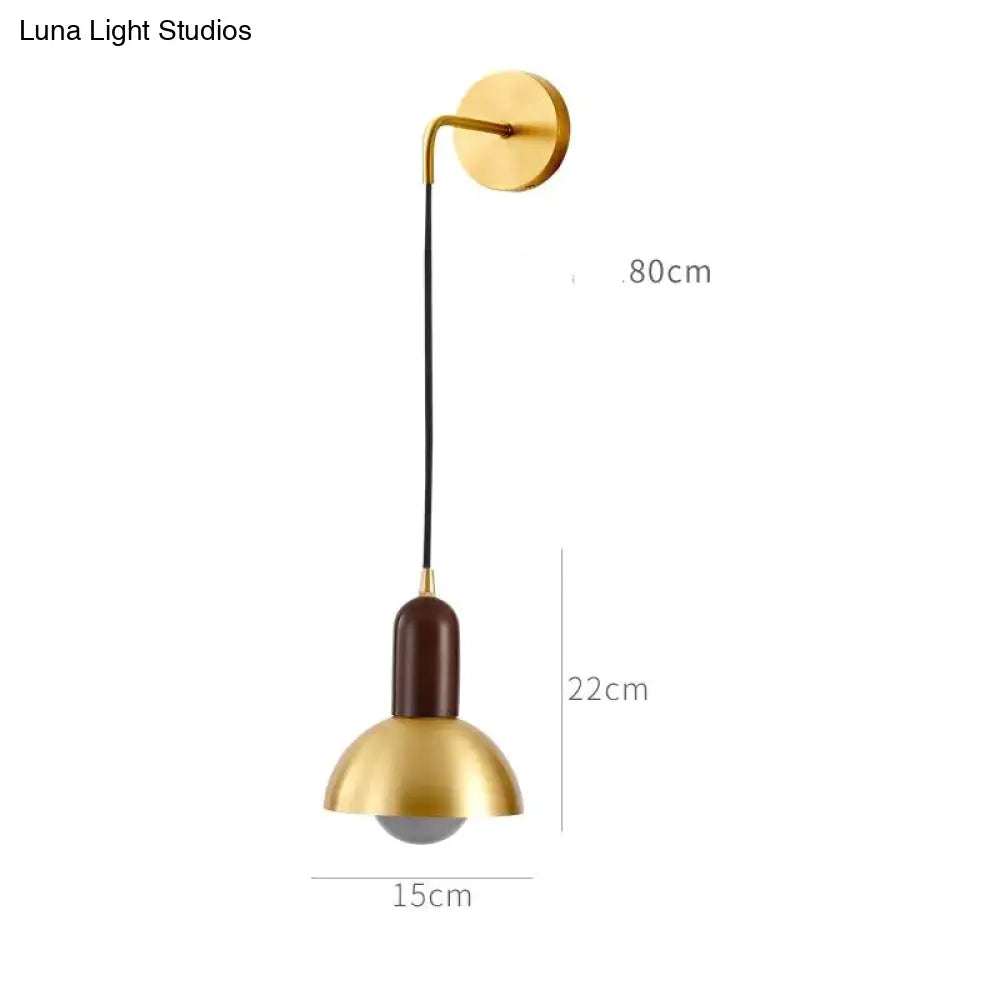 All Copper Bedside Wall Lamp Light Luxury Post Modern Simple Living Room Background Wall Aisle Retro Creative