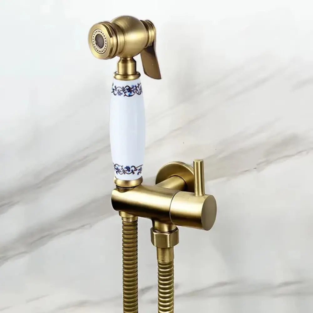 Antique Bidet Sprayer Faucets Toilet Bidet Tap Single Cold Corner Valve Handheld Hygienic Shower Head Wash Car Pet