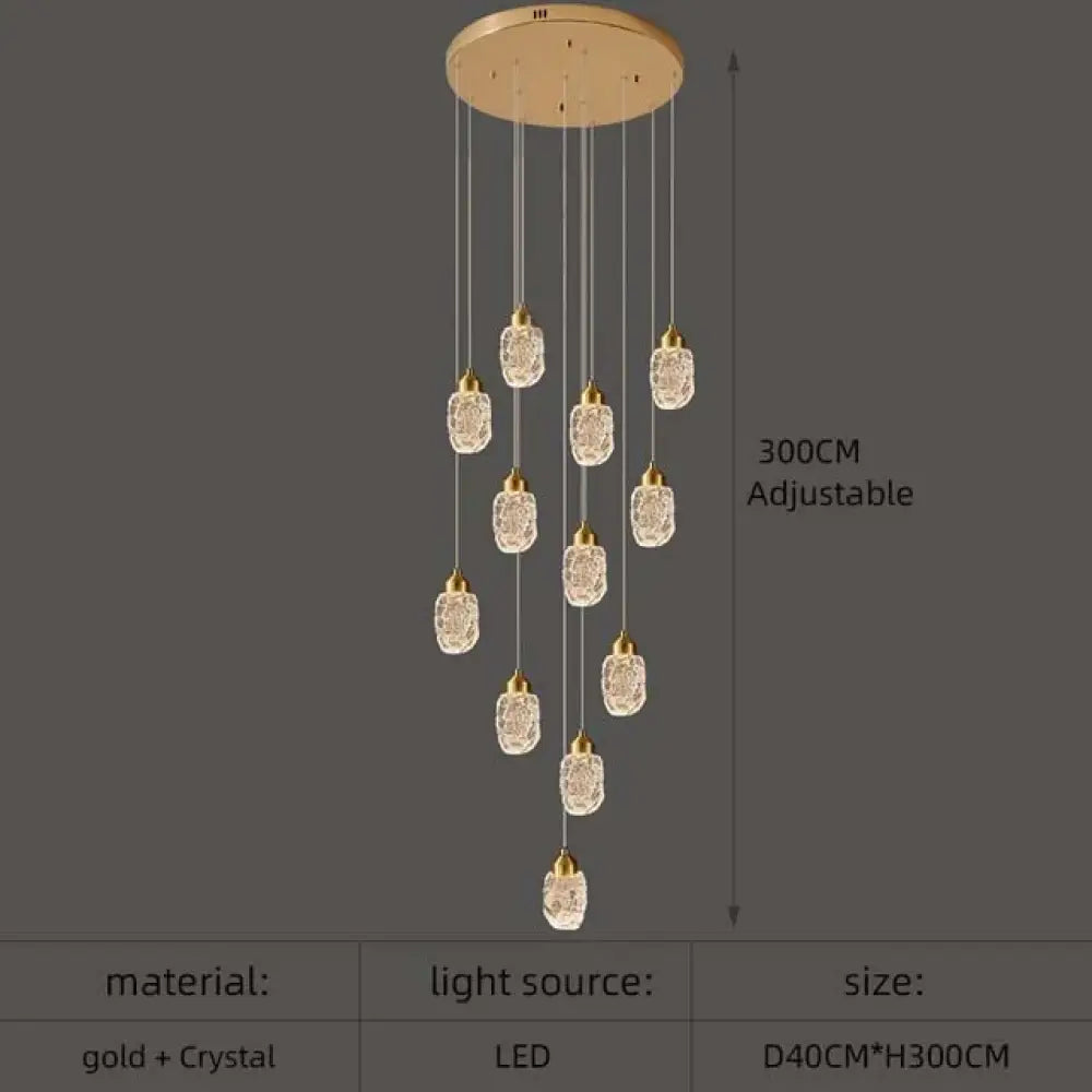 Astrea Modern LED Crystal Chandelier 12 lights / Cool Light