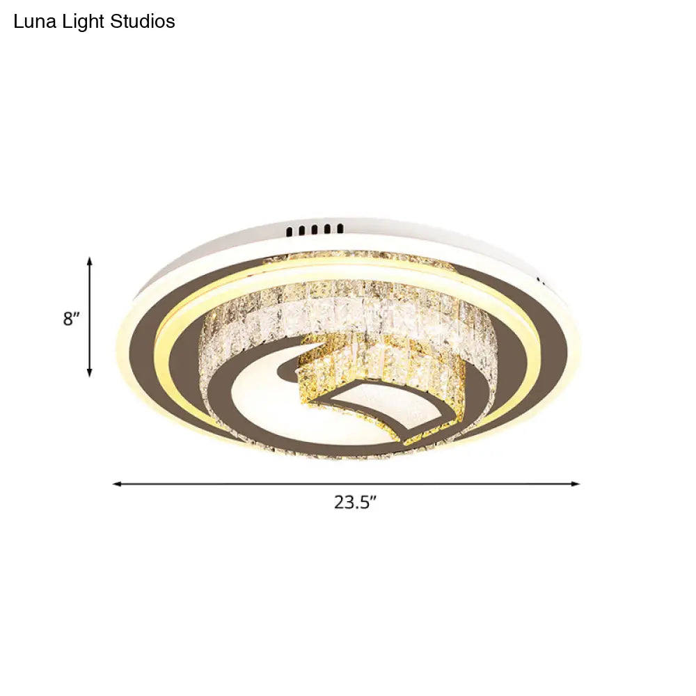 Beveled Glass Crystal Led Bedroom Ceiling Light