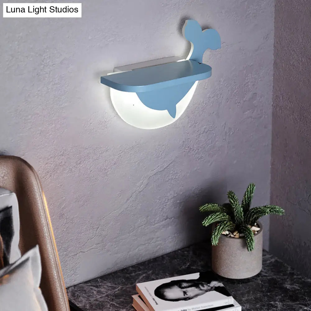 Cartoon Led Wall Sconce With Shelf For Kids Bedroom Decor