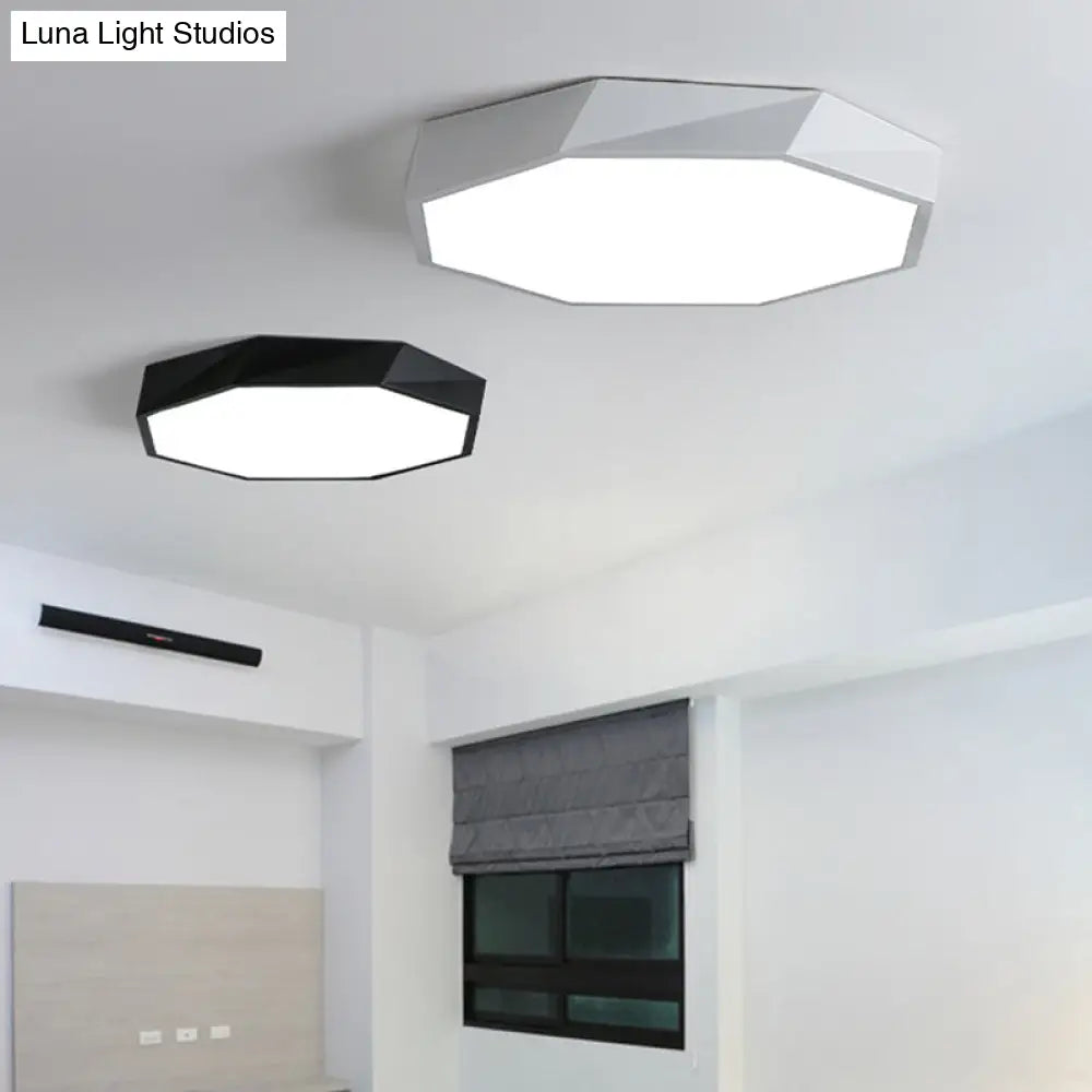 Contemporary Acrylic Flush Mount Ceiling Light For Bedroom - Faceted Chandelier