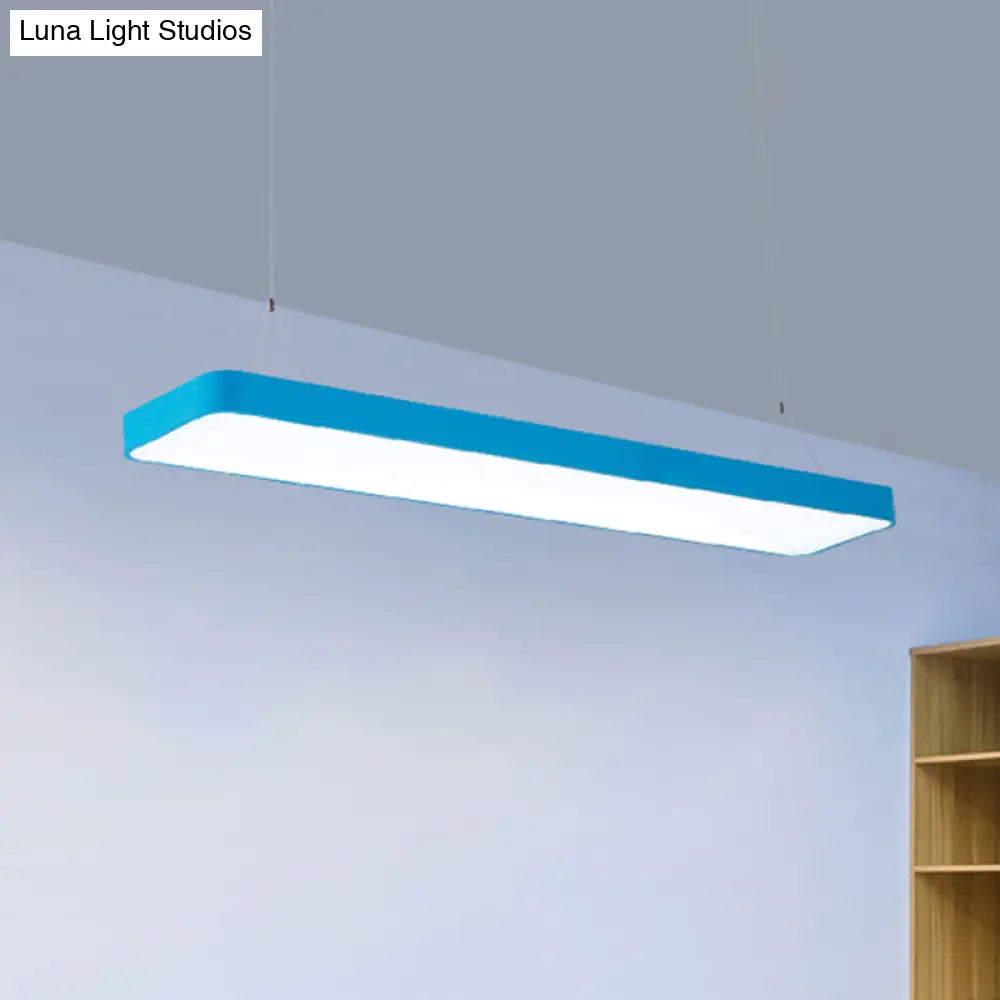 Contemporary Acrylic Led Rectangle Chandelier Light Kit For Playroom Ceiling