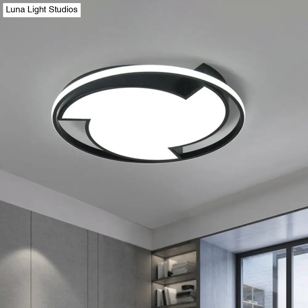 Contemporary Black Led Flush Mount Ceiling Light