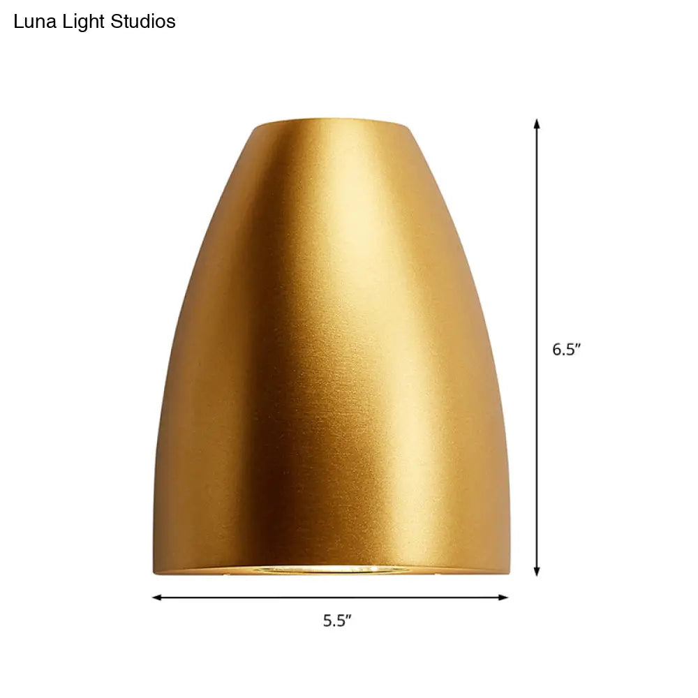 Contemporary Bullet Wall Sconce - Led Up And Downlight For Stairway Modern Metallic Finish In