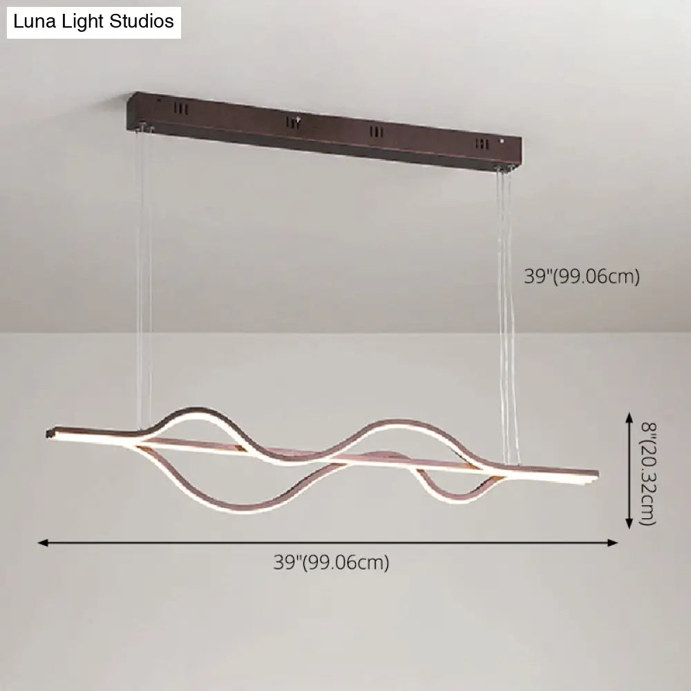 Contemporary Island Lighting: Brown Lines Led Acrylic Ceiling Fixture