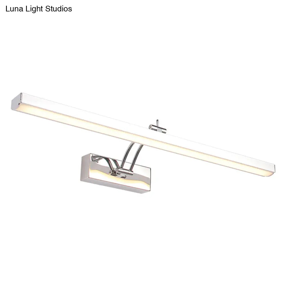 Contemporary Led Wall Mounted Vanity Light Fixture - Stainless Steel Stick Design White Lighting