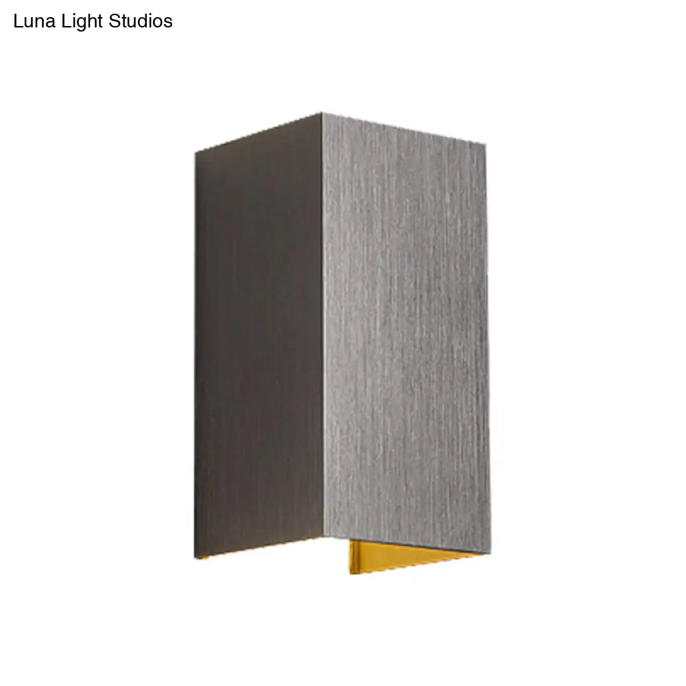 Contemporary Led Wall Sconce In Metal Gold/Coffee/Grey For Bedroom
