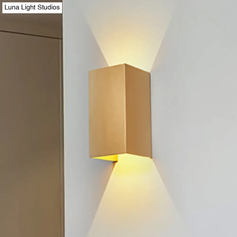 Contemporary Led Wall Sconce In Metal Gold/Coffee/Grey For Bedroom