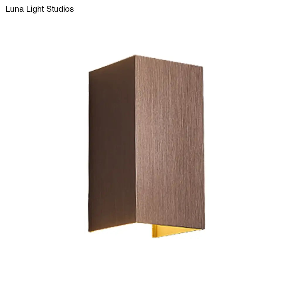 Contemporary Led Wall Sconce In Metal Gold/Coffee/Grey For Bedroom