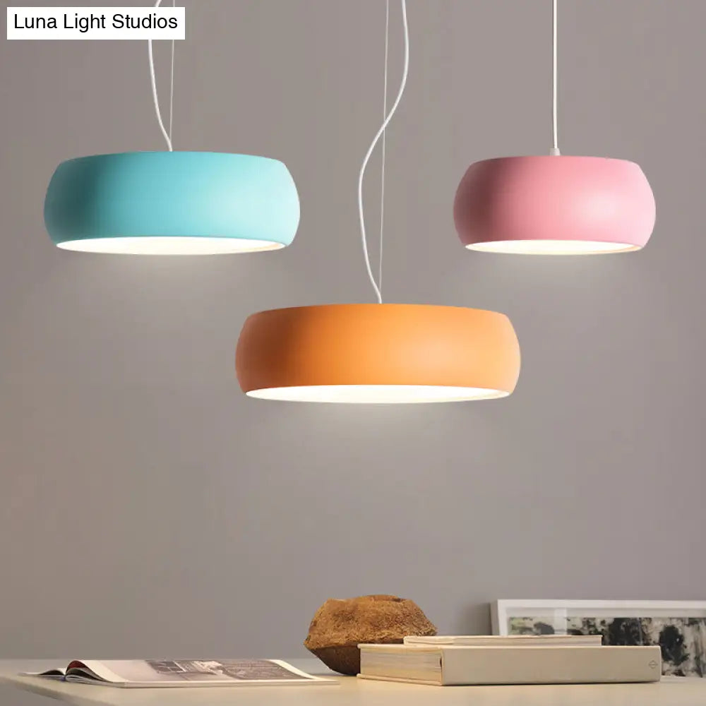 Contemporary Metal Drum Pendant Light For Dining Room Ceilings