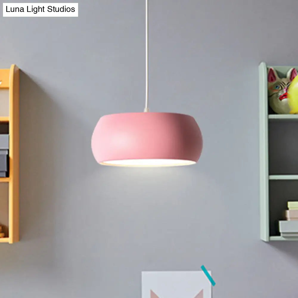 Contemporary Metal Drum Pendant Light For Dining Room Ceilings