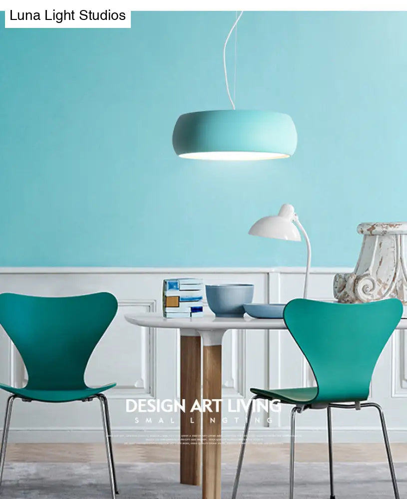 Contemporary Metal Drum Pendant Light For Dining Room Ceilings