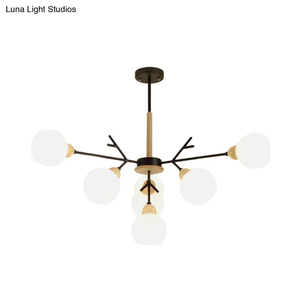 Contemporary Opal Glass Branch Chandelier - 7/13 Lights Pendant For Restaurants