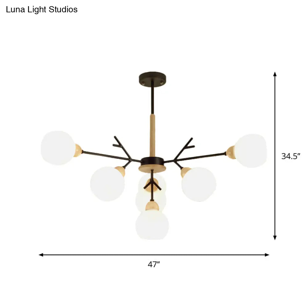 Contemporary Opal Glass Branch Chandelier - 7/13 Lights Pendant For Restaurants