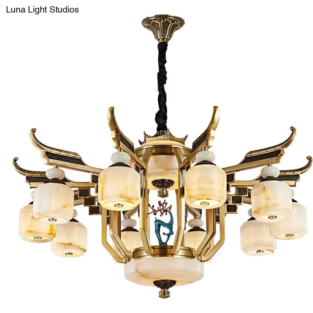 Copper Chandelier with Marble 20+ Lights Remote Control chandelier