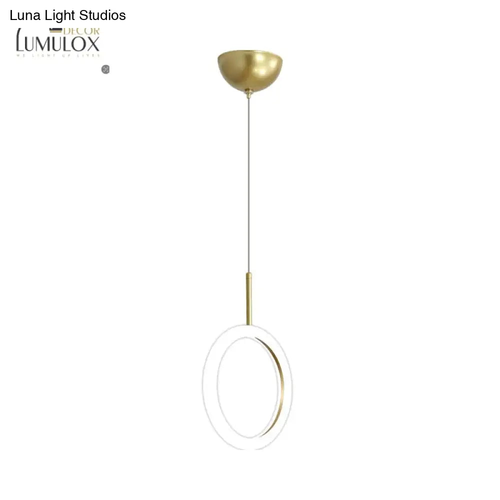 Halo Ring Restaurant Down Pendant Light In Gold Warm/White Lighting