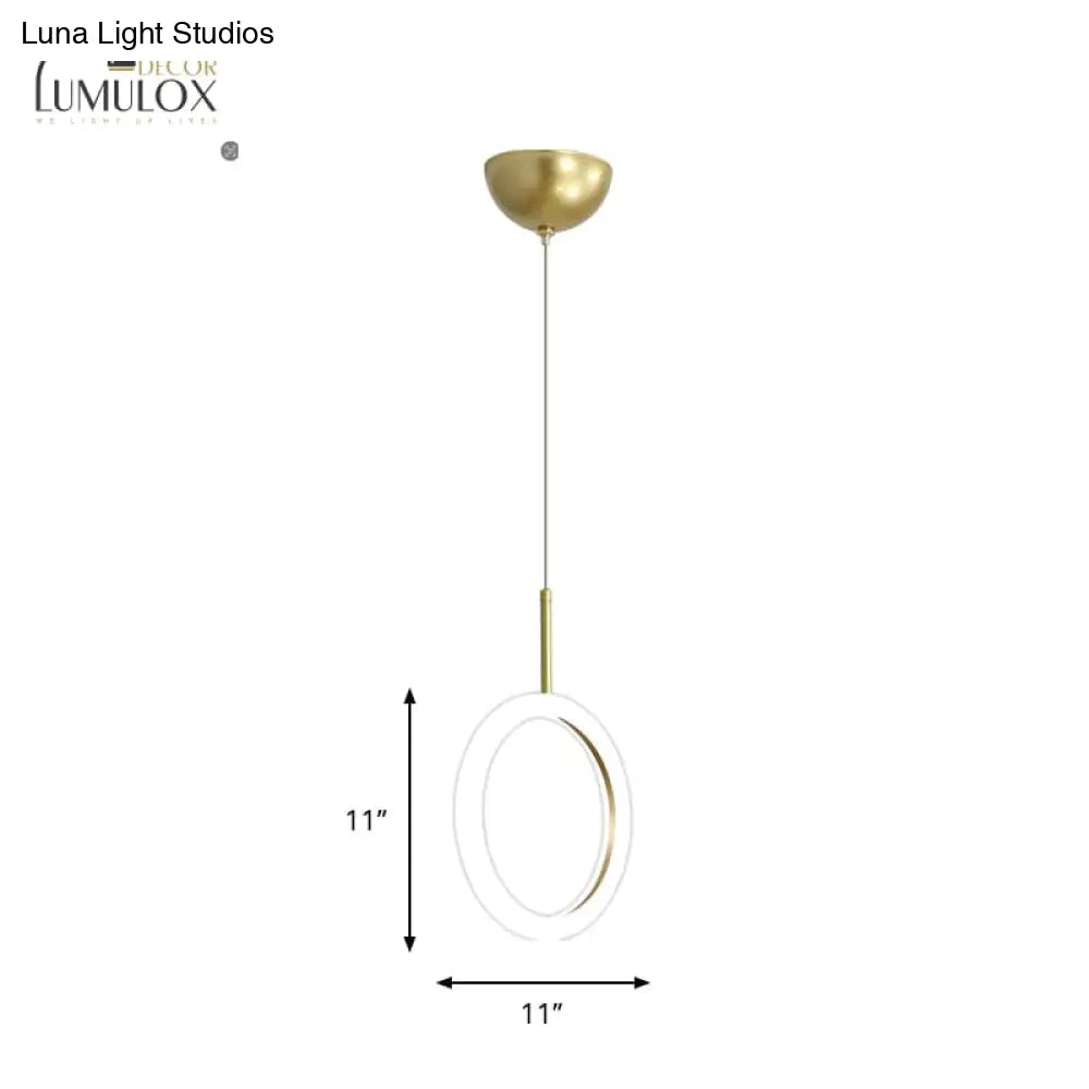 Halo Ring Restaurant Down Pendant Light In Gold Warm/White Lighting