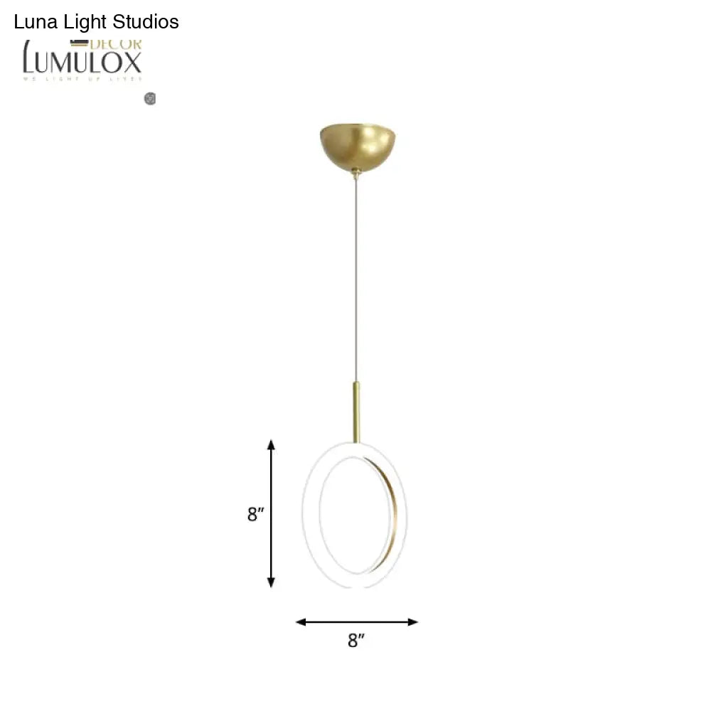 Halo Ring Restaurant Down Pendant Light In Gold Warm/White Lighting