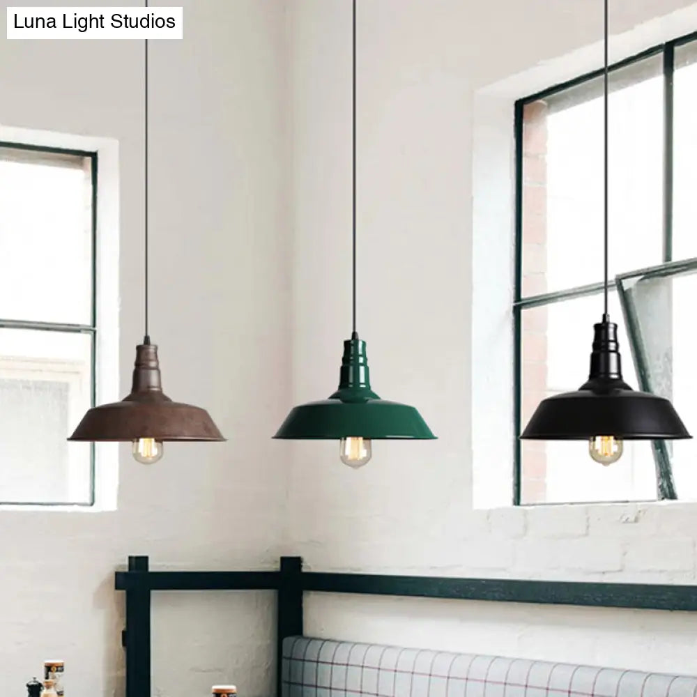 Iron Industrial Pendant Light For Barn Restaurant With 1-Light Fixture