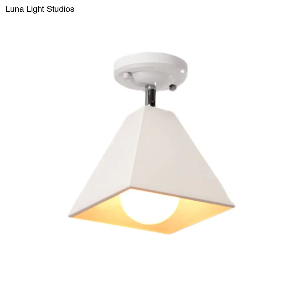 Iron Swivel Shade Ceiling Lamp - Industrial Style Semi - Flush Mount In Black/White (1/2/3 - Head