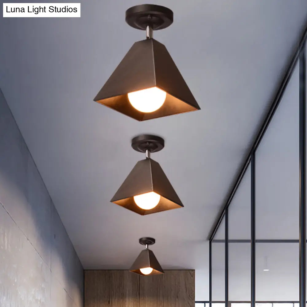 Iron Swivel Shade Ceiling Lamp - Industrial Style Semi - Flush Mount In Black/White (1/2/3 - Head