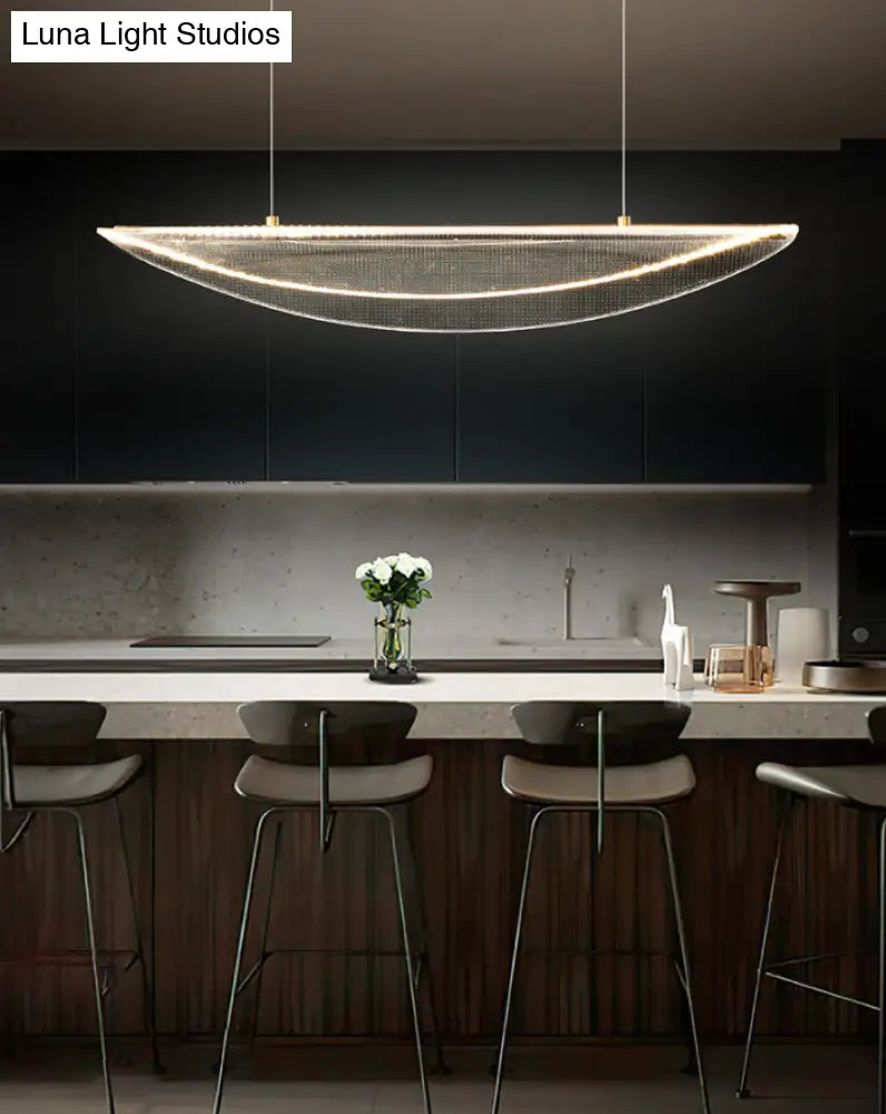 Leaf Shaped Acrylic Led Suspension Light - Natural Elegance For Dining Room