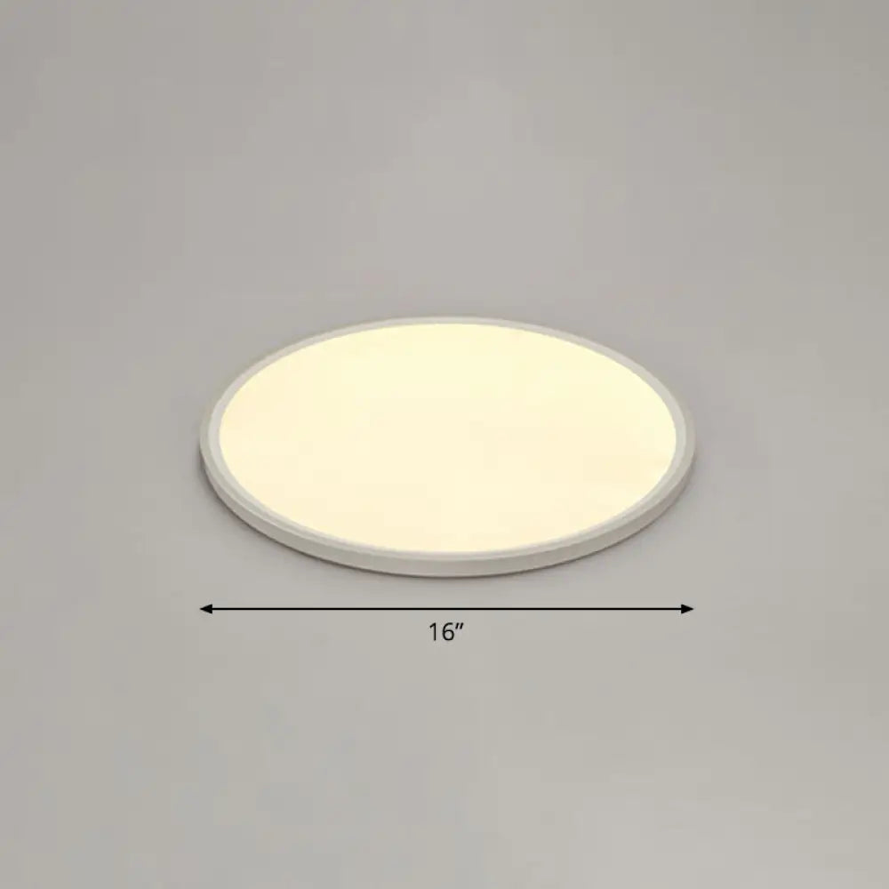 Led Ceiling Mount Fixture - Ultrathin & Simple Acrylic Flushmount Lighting In White / 16’ Warm