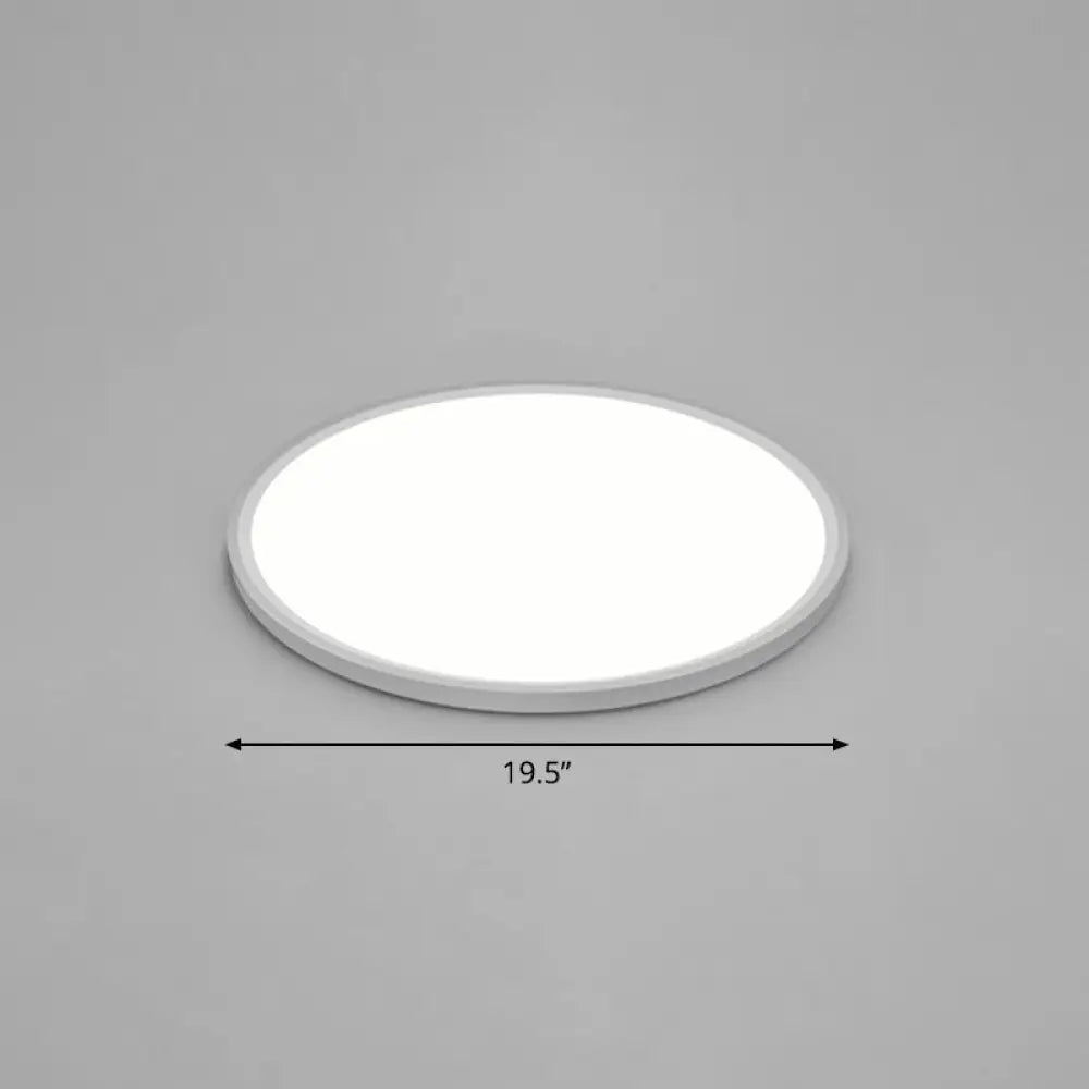 Led Ceiling Mount Fixture - Ultrathin & Simple Acrylic Flushmount Lighting In White / 19.5’