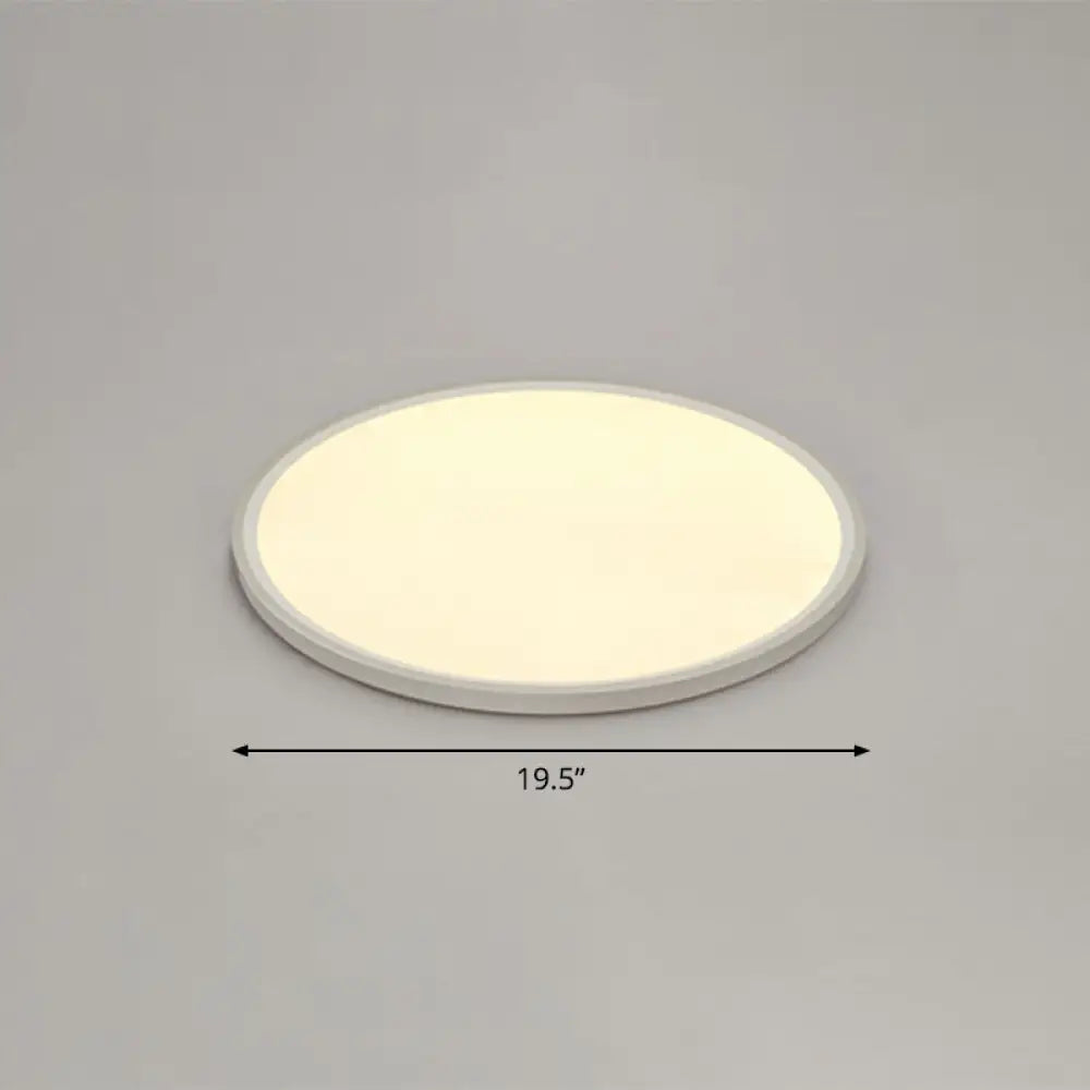Led Ceiling Mount Fixture - Ultrathin & Simple Acrylic Flushmount Lighting In White / 19.5’ Warm