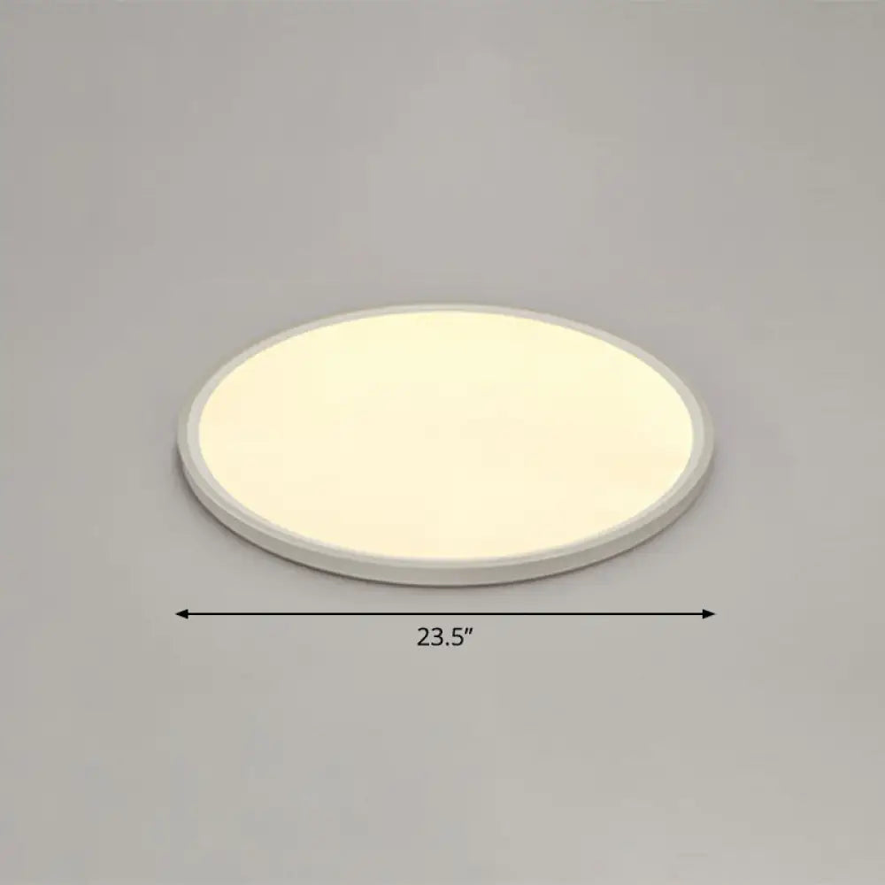 Led Ceiling Mount Fixture - Ultrathin & Simple Acrylic Flushmount Lighting In White / 23.5’ Warm