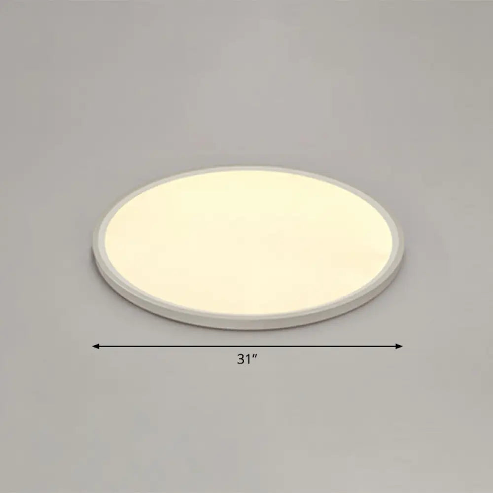 Led Ceiling Mount Fixture - Ultrathin & Simple Acrylic Flushmount Lighting In White / 31’ Warm