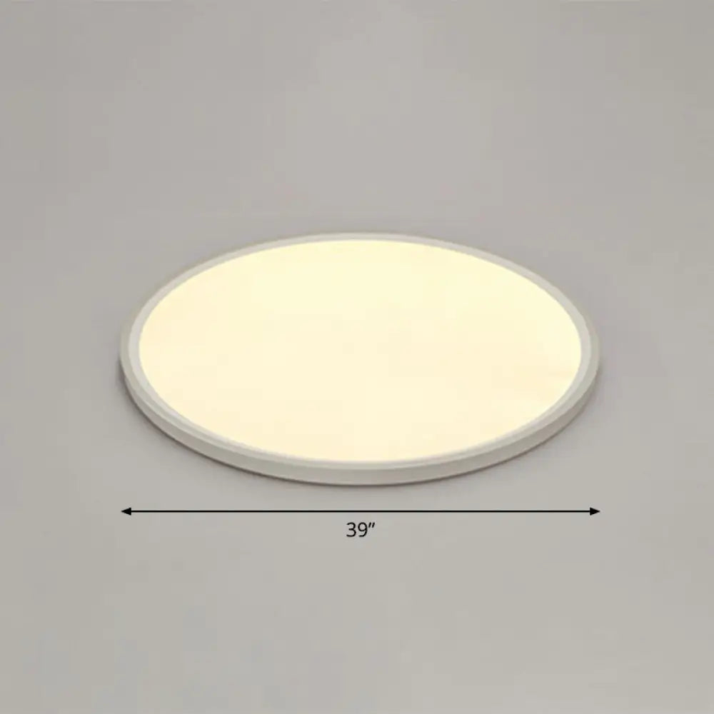 Led Ceiling Mount Fixture - Ultrathin & Simple Acrylic Flushmount Lighting In White / 39’ Warm