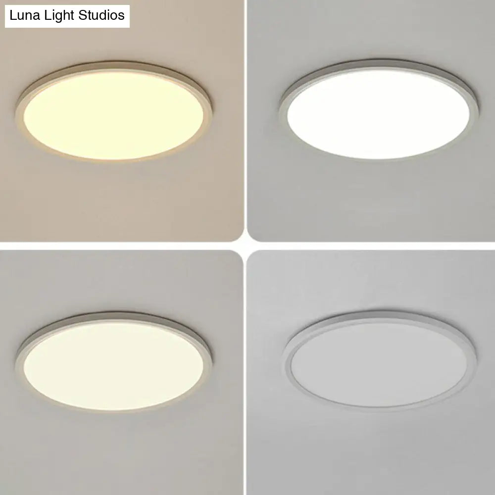 Led Ceiling Mount Fixture - Ultrathin & Simple Acrylic Flushmount Lighting In White