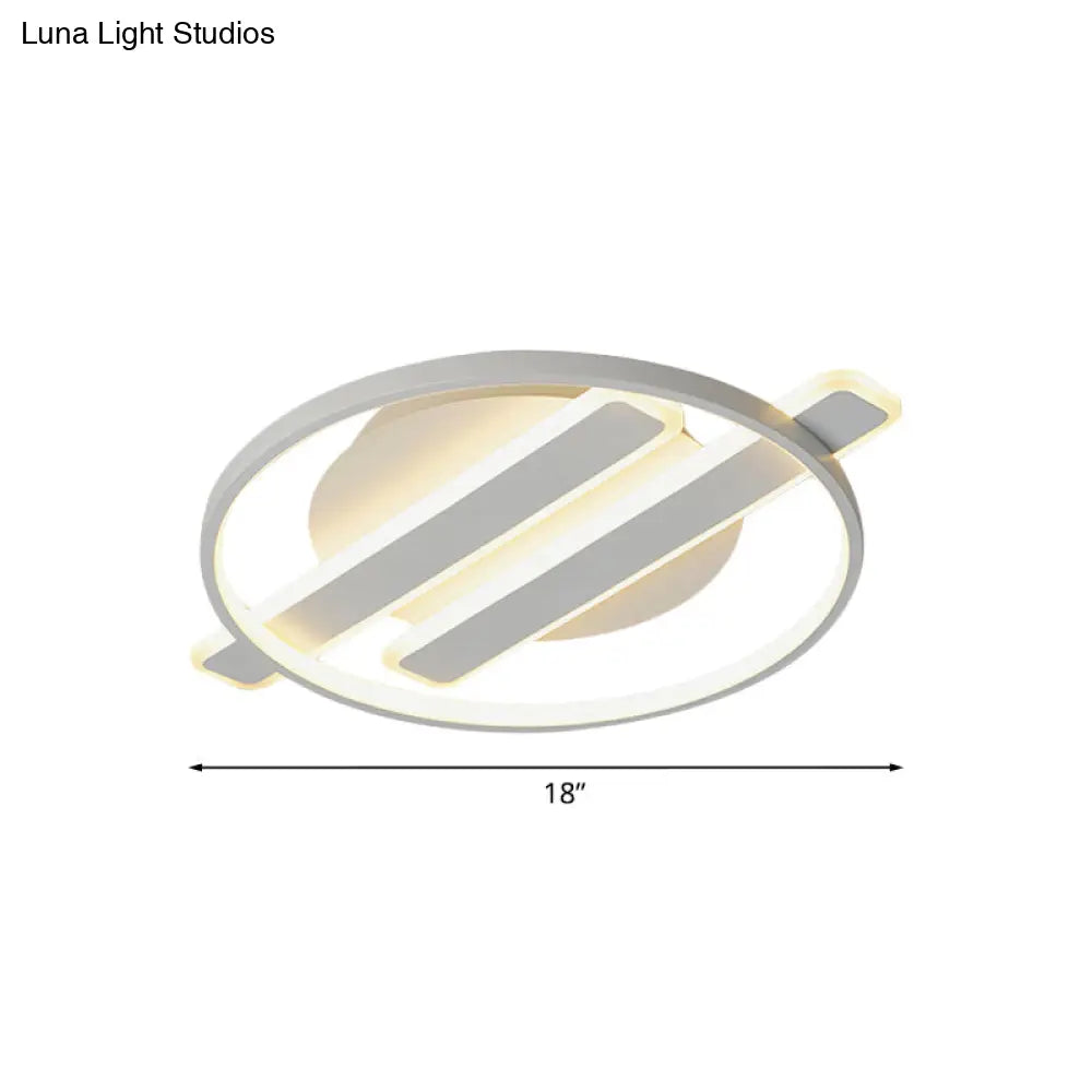 Led Flush Ceiling Light - Simple Acrylic Hoop Design For Bedroom