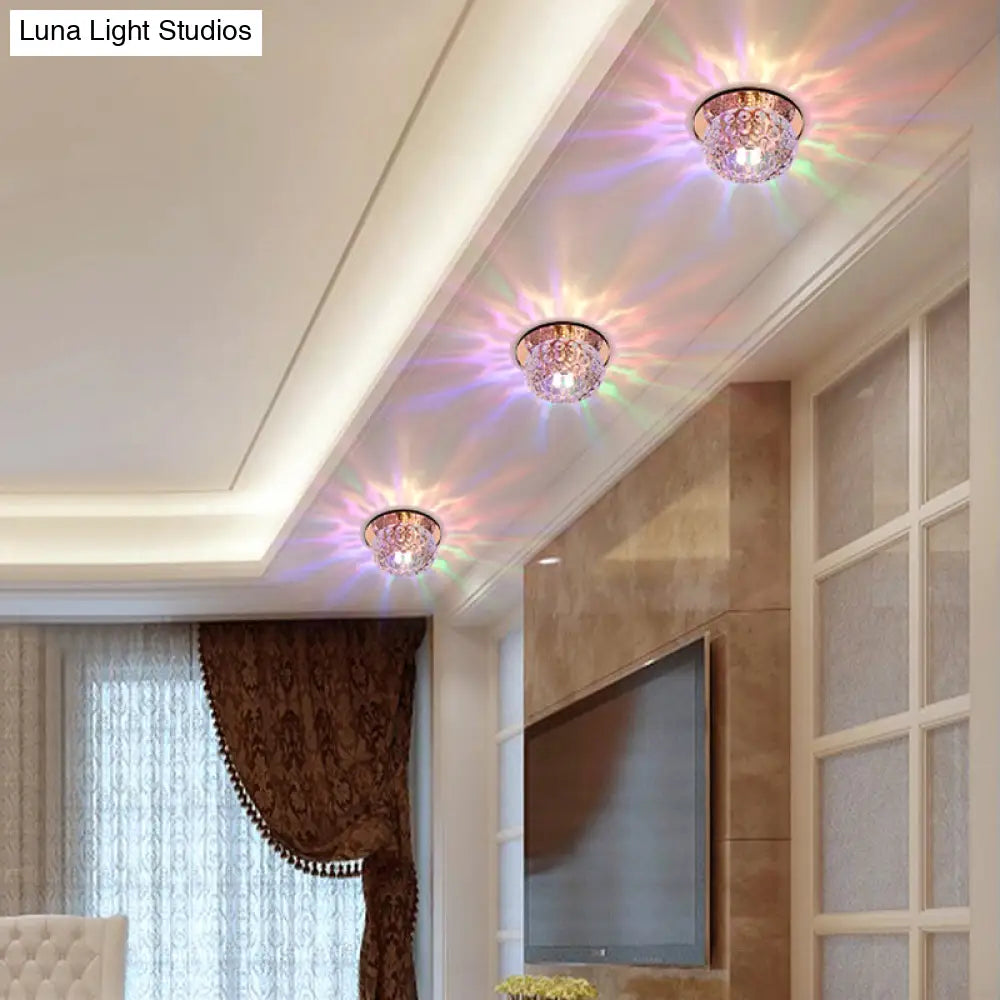 Led Mini Spotlight Ceiling Light With Elegant Crystal Shade - Perfect For Living Room Décor