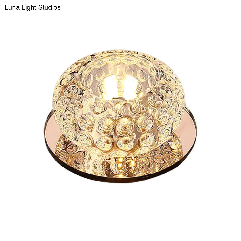 Led Mini Spotlight Ceiling Light With Elegant Crystal Shade - Perfect For Living Room Décor