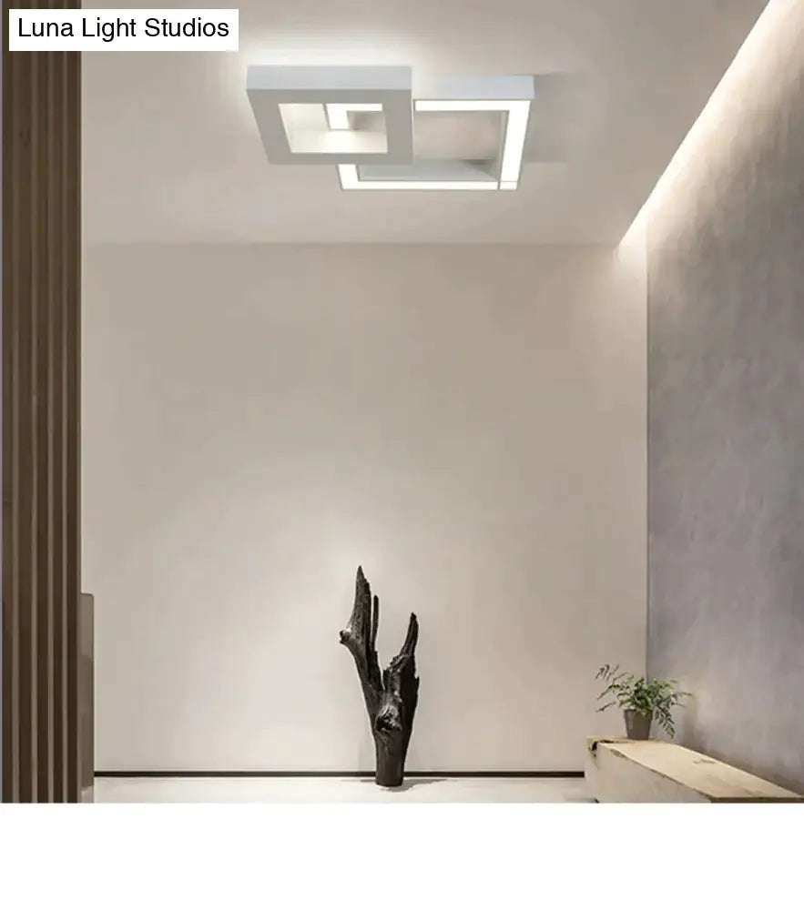 LED Modern Geometric Iron Acryl Black White LED Lamp.LED Light.Ceiling Lights.LED Ceiling Light.Ceiling Lamp For Foyer